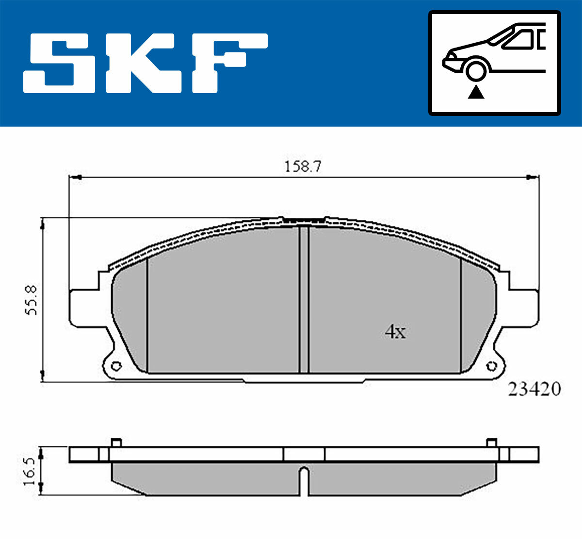 Sada brzdových platničiek kotúčovej brzdy SKF